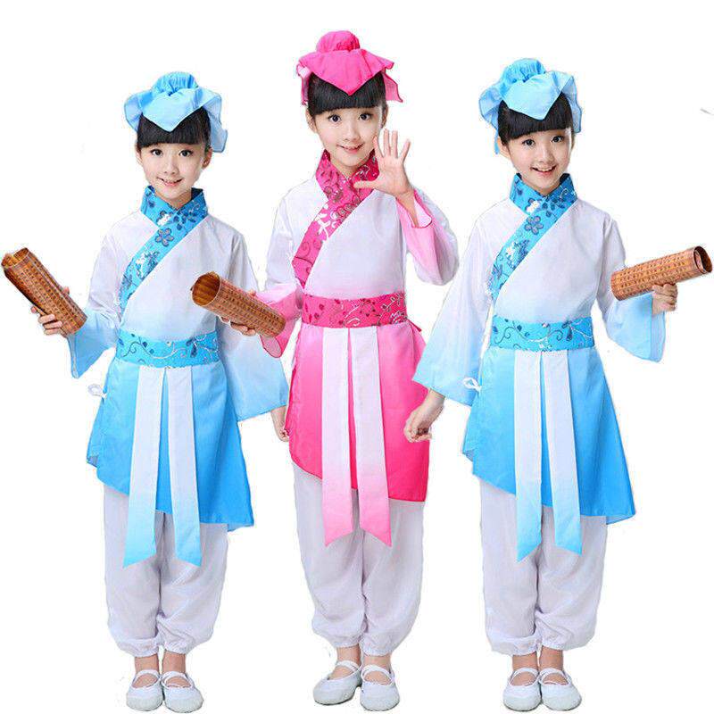 惜灵谣书童演出服三字经弟子规国学古装民族表演服男女朗诵汉服
