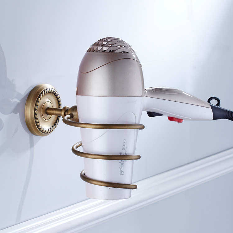 黄铜欧式仿古吹风机架壁挂电吹风架子浴室挂墙式收纳风筒架置物架,家庭/个人清洁工具,吹风机置物架,淘宝优惠券,粉丝福利购,淘宝优惠卷