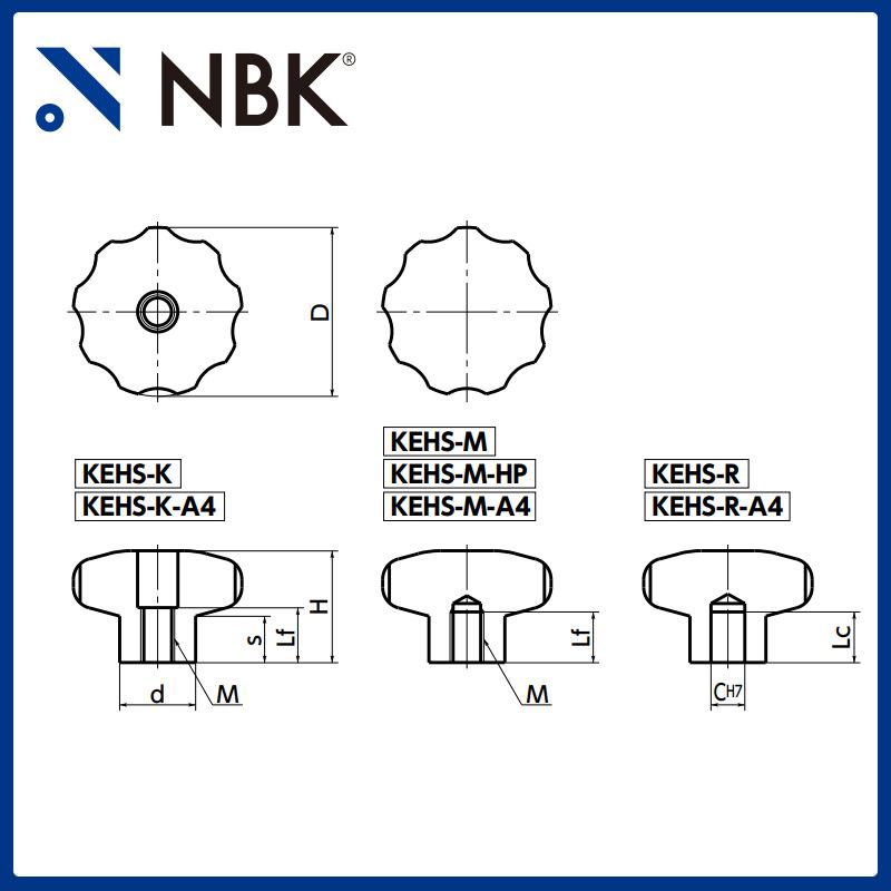 NBK KEHS-R不锈钢握把旋钮 多角形铰孔耐腐蚀性优良 机械零配件