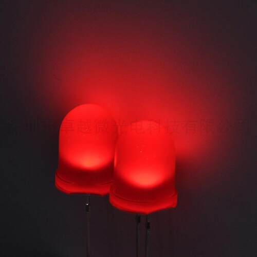 灯珠厂家直销10MM红色 直插led指示灯10mm红发红 高亮发光二极管