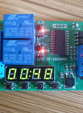定时 12v多功能定时器 2路继电器-ceio22a02 数码可调延时管开关