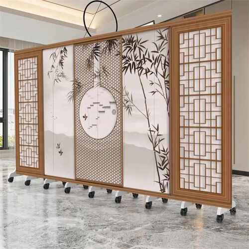 复古高端新中式屏风隔断客厅办公室酒店入门遮挡折叠移动饭店屏风