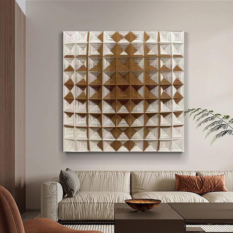 MWart|现代简约立体编织装饰画样板房售楼处沙发客厅过道卧室挂画