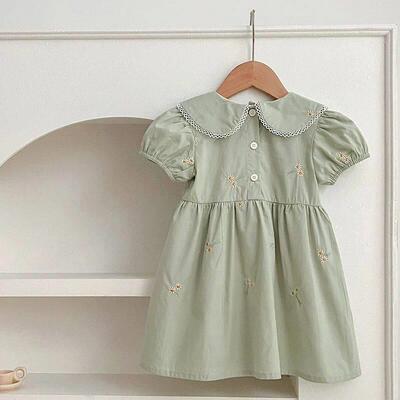 Girls Summer Dress Kids Princess Birthday Dresses Embroidere