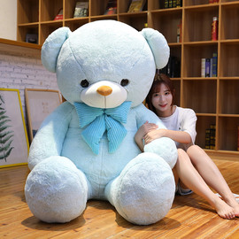 天蓝色大熊猫狗熊毛绒玩具，泰迪熊公仔1.6米抱抱熊布娃娃生日礼物