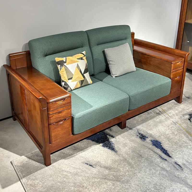 全实木组合沙发新现代中式金丝胡桃木客厅家用家具双人三人位沙发