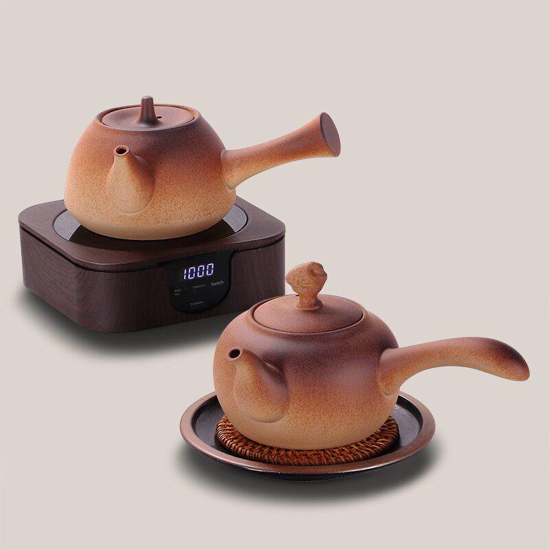 陶瓷沸水茶壶电陶瓷炉家用中国功夫茶制作陶罐粘土边柄茶壶茶炉