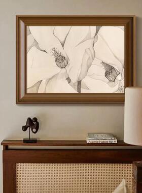 花影挂物语法》式现代客厅al202403花卉装饰画美式关复古中古风玄