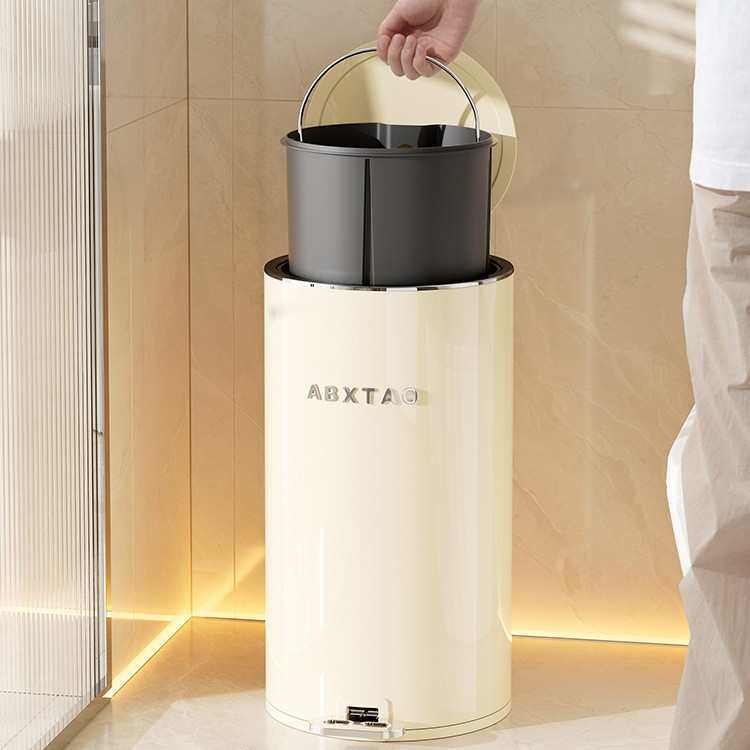 大容量脚踏铁皮垃圾桶带盖金属圆形纸篓密封家用客厅卧室卫生间,家庭/个人清洁工具,垃圾桶,淘宝优惠券,粉丝福利购,淘宝优惠卷
