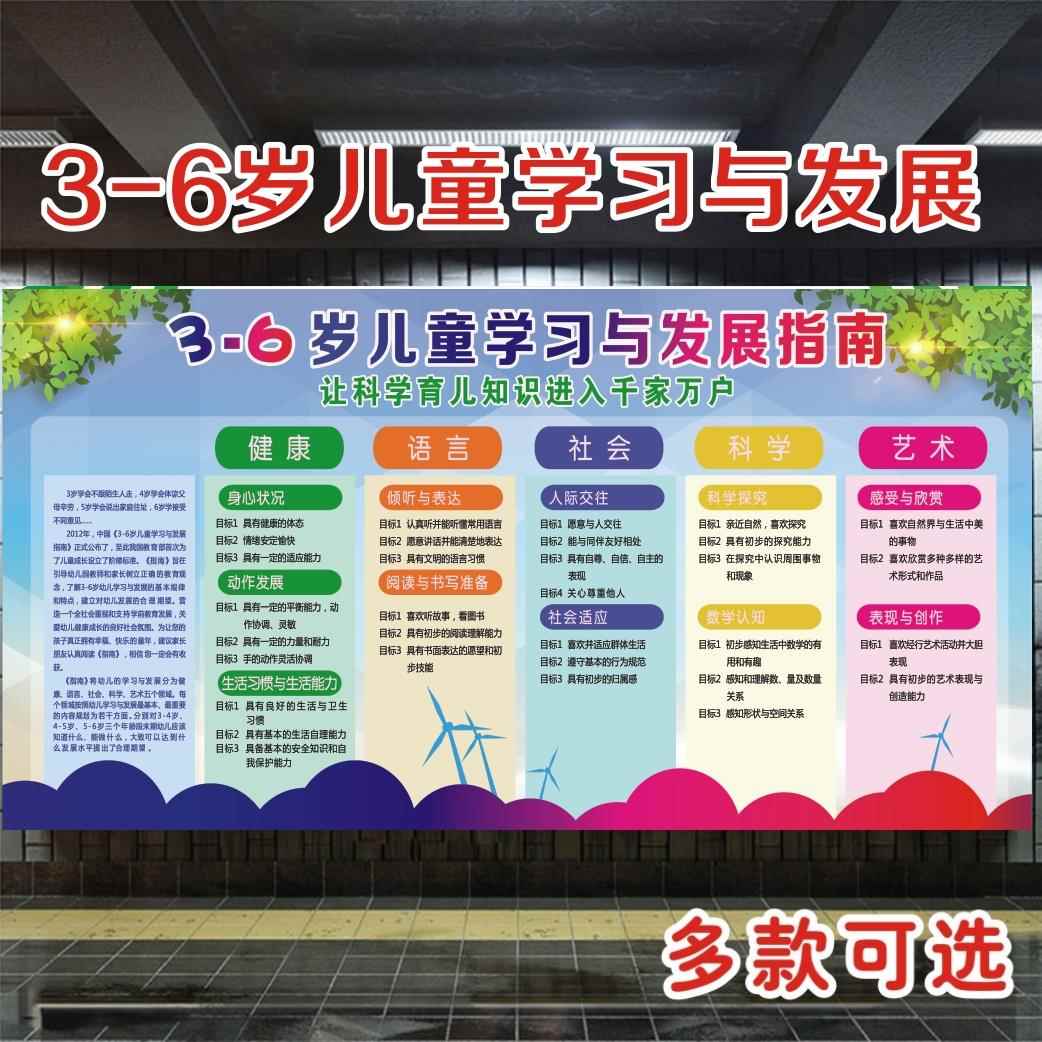 3~6岁儿童学习教育与发展指南海报挂图 幼儿园布置教学宣传画贴画