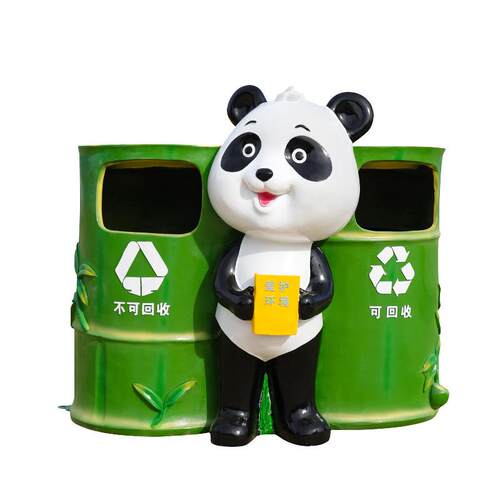 仿真海洋垃圾桶雕塑户外公园林景观装饰品玻璃钢动物摆件