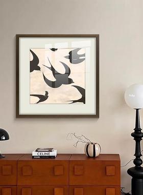 SNZA2023《平安喜乐》法式中国风画客厅饰艺画中古术玄关挂装燕子