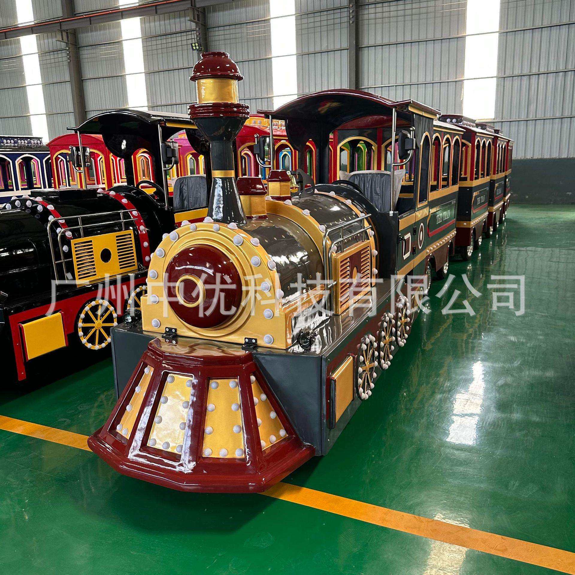 商场公园景区有轨观光火车蒸汽燃油电动轨道无轨大型游乐设备直供