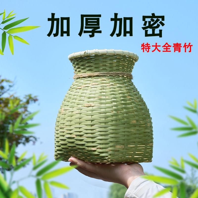 加厚采茶竹篓摘茶叶篓子竹编制品专用采茶叶的篮子儿童小背篓鱼篓
