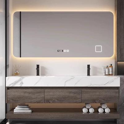 轻奢风岩板热弯一体盆浴室柜组合卫生间洗脸池洗手洗漱台盆柜