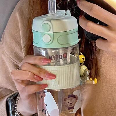 face水杯大容量运动女夏季健身水壶可携式耐高温夏天喝水吸管杯杯