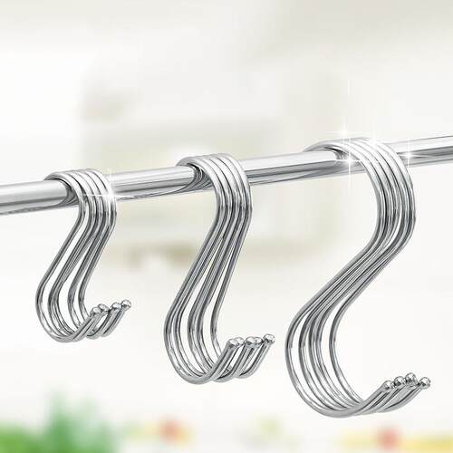 **Stainless Steel S-Hooks for Home Use, Kitchen Hooks, Multi