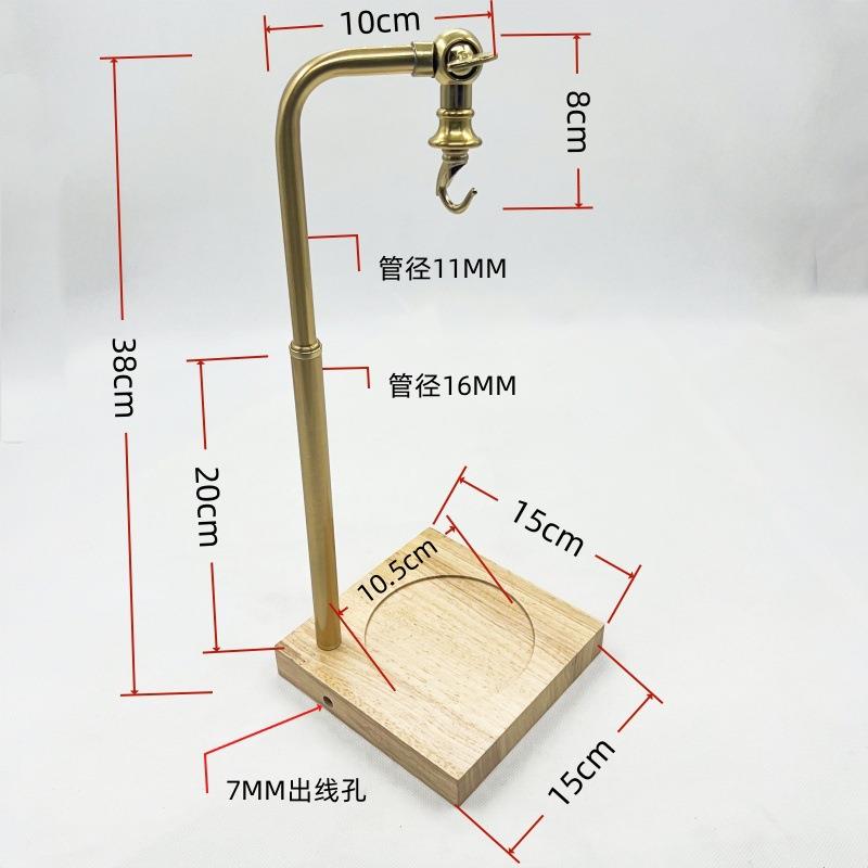 铁艺铜色弯管茶台灯架台灯重熏木头底座灯饰灯具配件