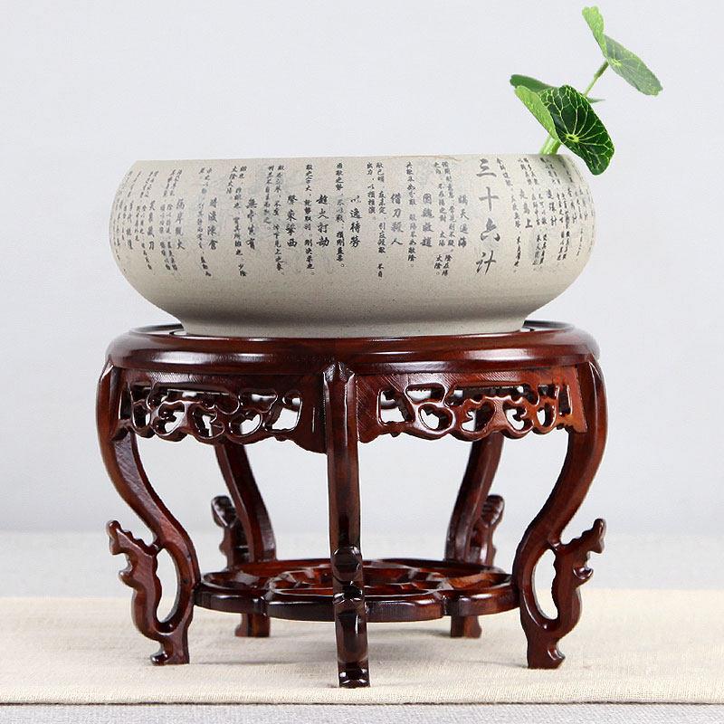 红木托架底座实木质工艺品茶壶花盆花瓶佛像鱼缸香炉摆件圆形底座