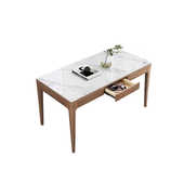 北欧实木餐桌椅家用原木色长方形饭桌小户型岩板餐桌白蜡木餐桌