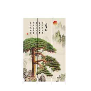 屏风隔断客厅移动玄关遮挡墙家用办公室公司屏障山水折叠 精品中式