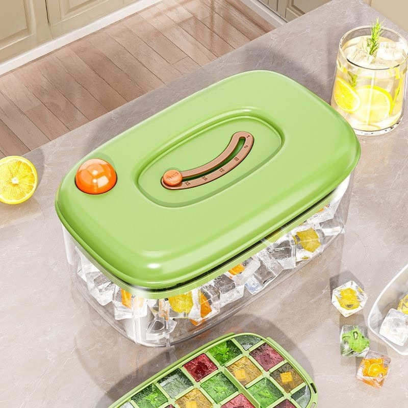 冰块模具大容量按压冰格家用食品级制冰储冰盒带盖冰箱冻冰块神器