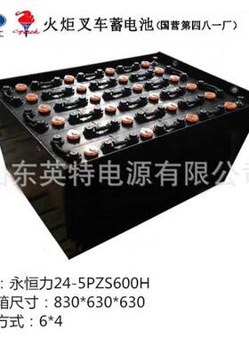 淄博火炬合力24-5PZS600H整组带铁箱48V600AH火炬叉车电池电瓶