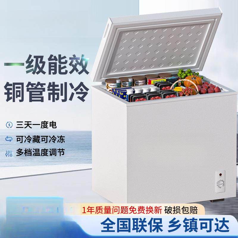 一级能效小冰柜家用小型包邮全冷冻箱冷藏两用迷你商用冷卧式