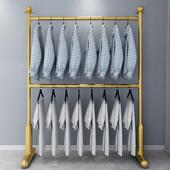 双层衣架落地可调节三层服装 店挂衣架不锈钢展示架室内晾晒晾衣杆