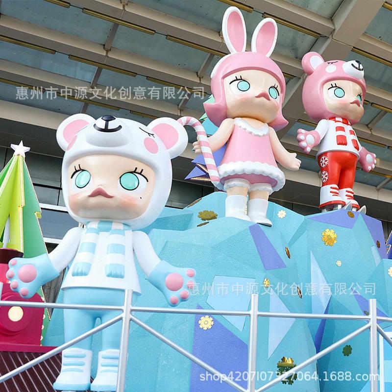 商场美陈玻璃钢雕塑定制IP形象公仔商业打卡树脂装饰摆件道具