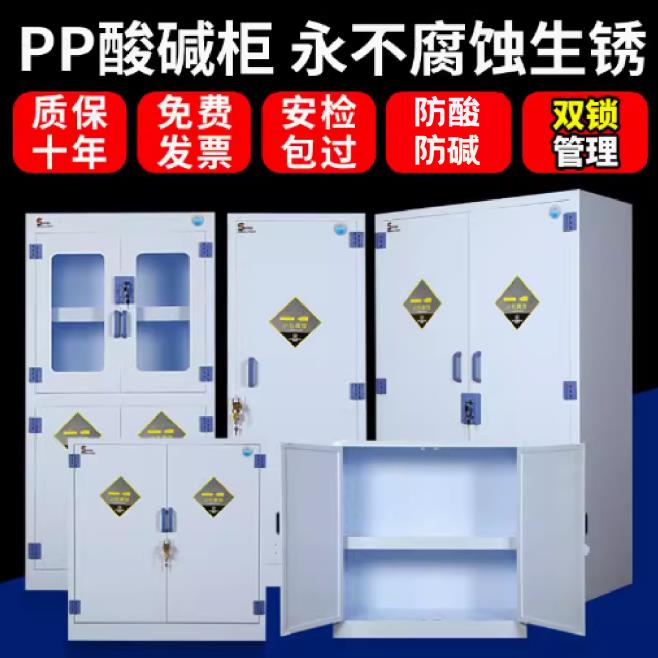 pp酸碱柜双人双锁试剂柜化学品防腐柜强碱耐腐蚀危险化学品储存柜图片