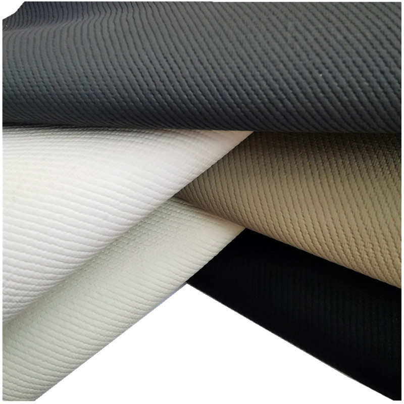 【现货超纤】皮革耐磨防水帆布纹超纤pu高弹染底鞋材品质斜纹皮革