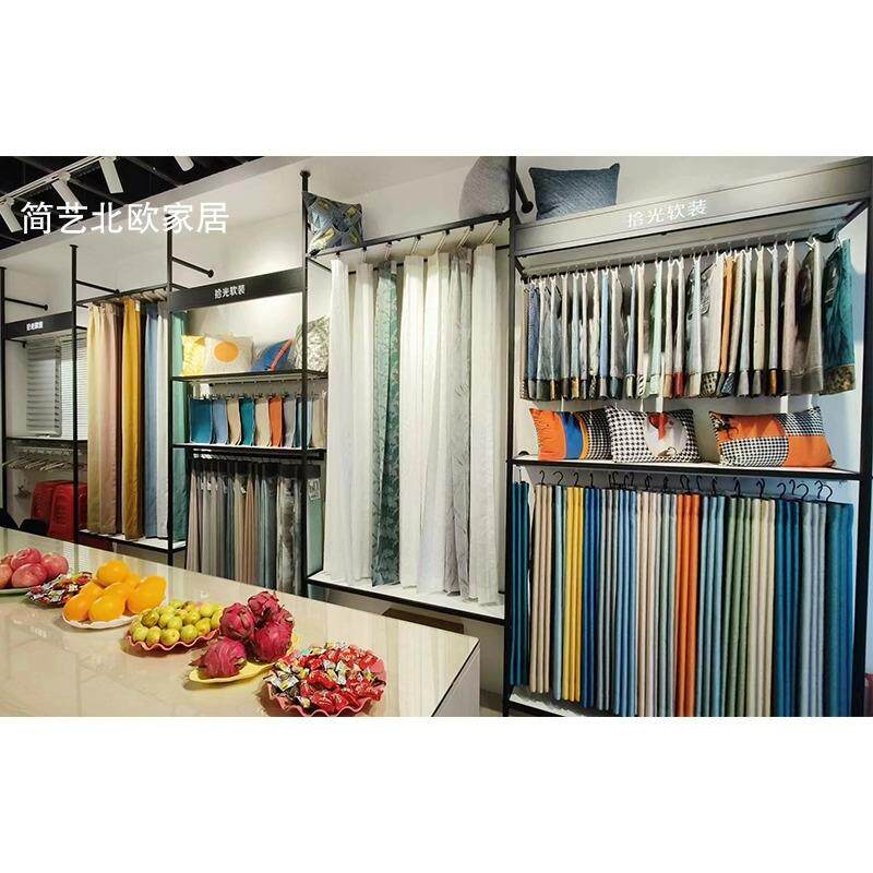 窗帘店吊卡陈列架布料样品展示架布被子枕头四件套样板货架铁艺