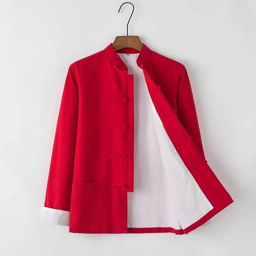 正品纯中棉男士装长袖外套中式服装春秋老粗布唐士汉服男长衫居服