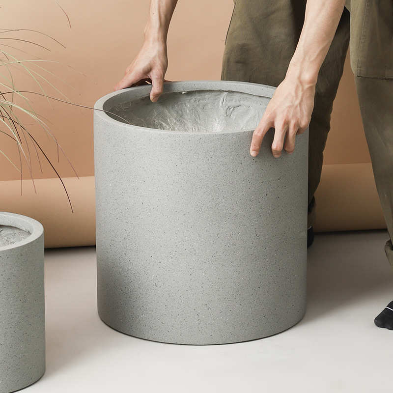 北欧风格时尚INS陶瓷氧化镁水泥花盆绿植花盆现代大号特大号