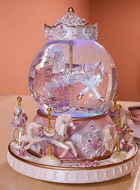 跨城境马逊旋转木马水晶四马水晶球树发光生亚日礼物脂天空之音乐