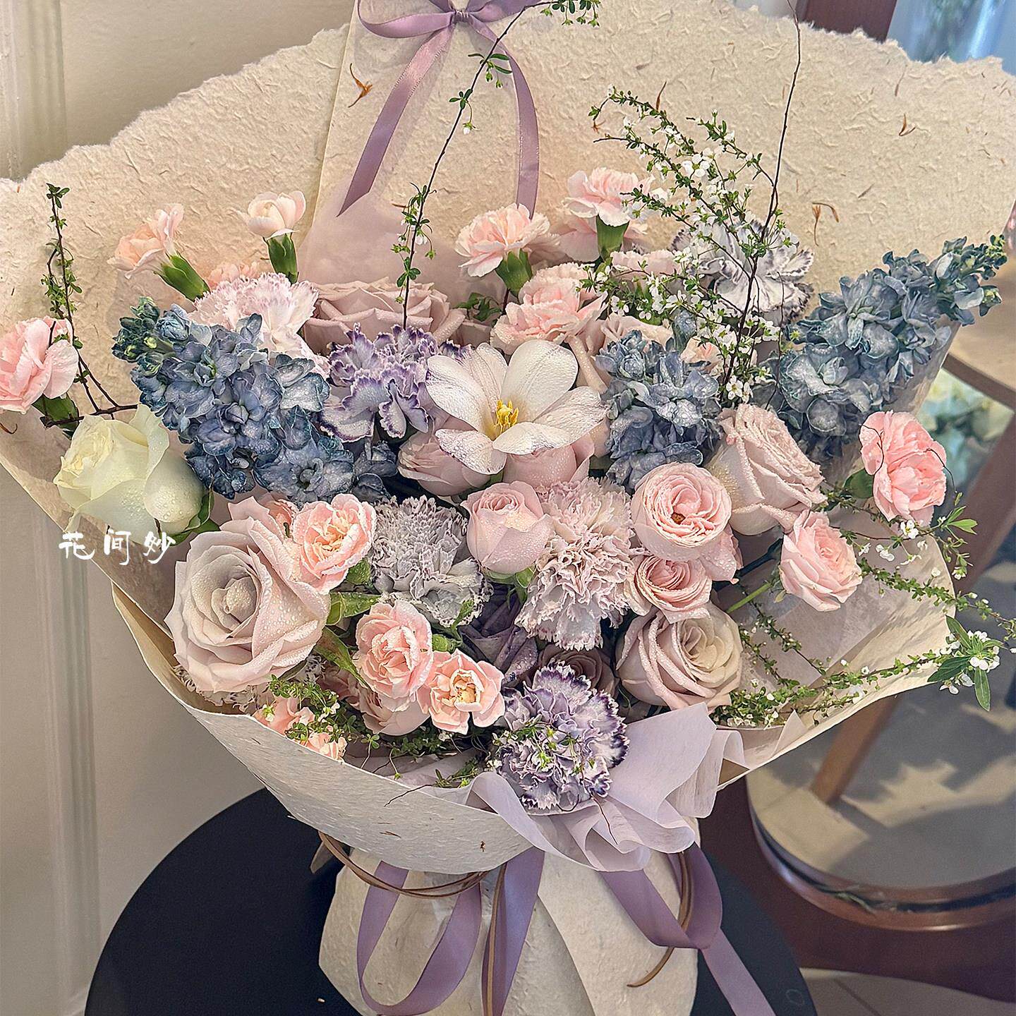 浪漫法式玫瑰混搭花束成品仿真花送女生闺蜜生日节日花束惊喜实用