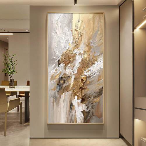 现代轻奢玄关装饰画星空抽象画高级感走廊过道挂画入户正对门壁画