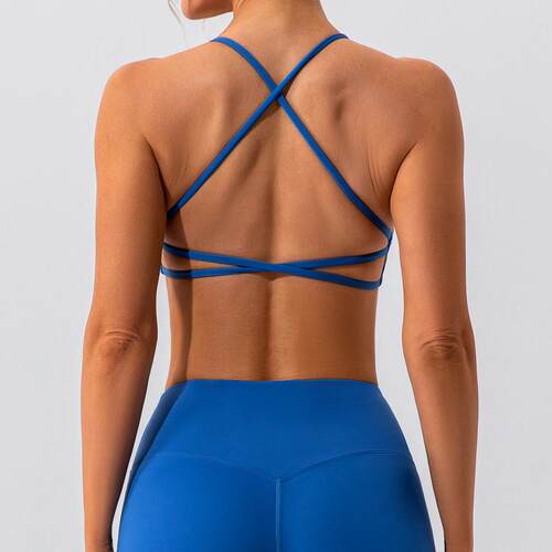 Womens Daily Seamless Cross-Back Sports Bra, Nude Quick-Dry