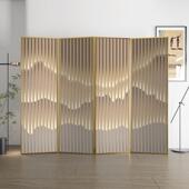 铝合金新中式 屏风隔断客厅简约现代轻奢酒店山水遮挡移动折叠折屏