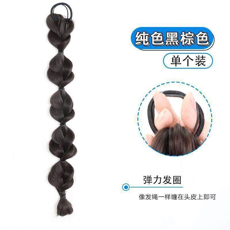 泡泡辫双马尾假发女网红彩色挑染灯笼拳击辫新中式麻花长辫子发饰