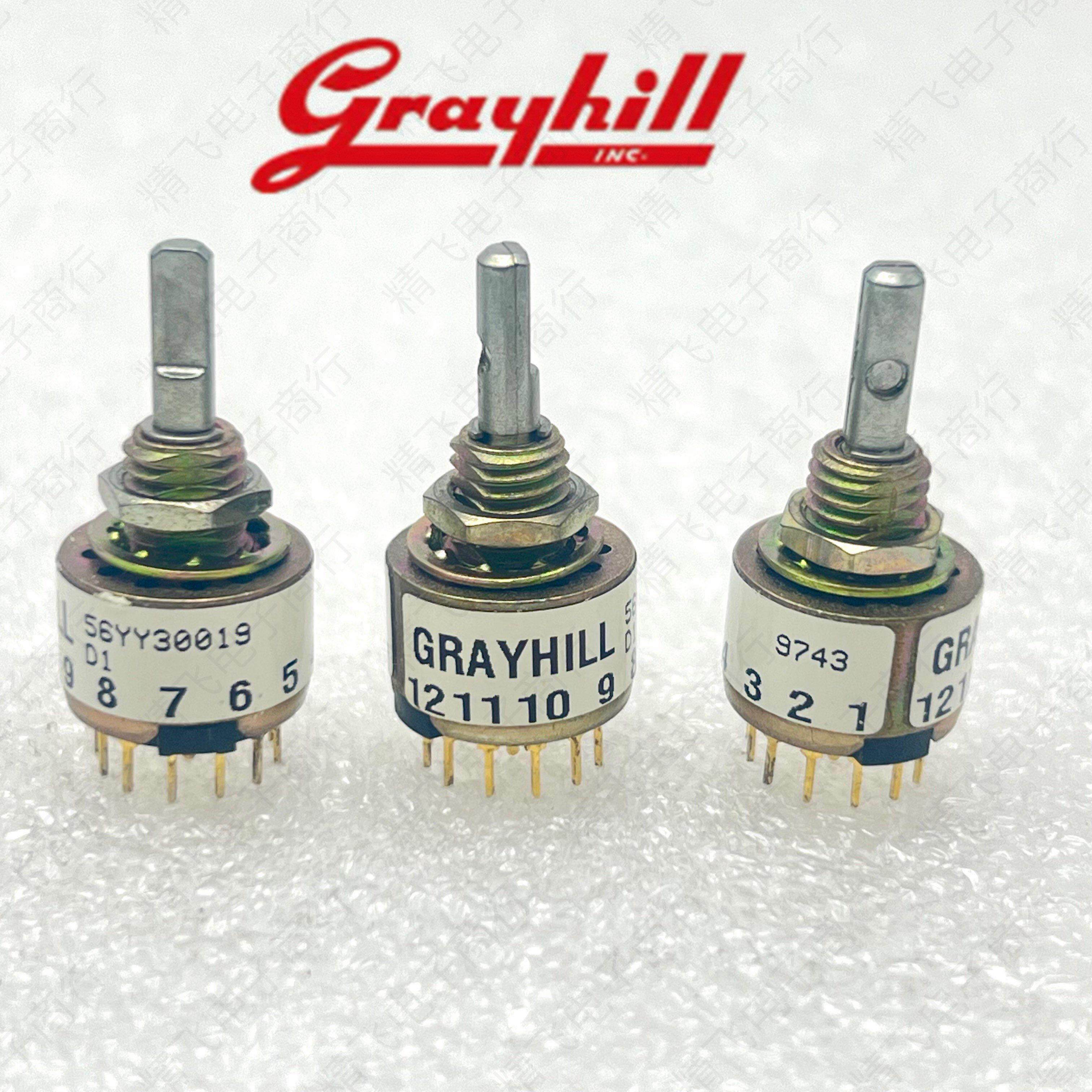 56YY30019美国GRAYHILL旋转波段开关1刀12档360度旋转切换开关