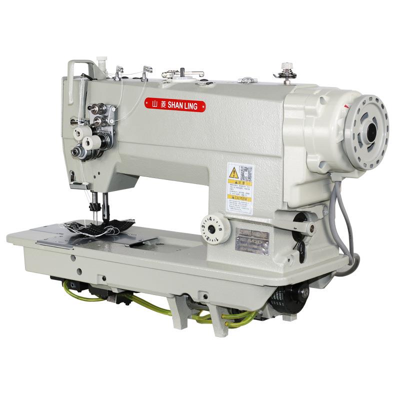 842D电脑梭直驱双机动供油大双针平缝机拐角自厚SL-842D料工针业