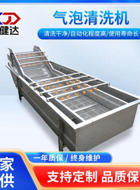 果蔬气泡清洗机 商用喷淋式秋葵清洗设备 预制菜净菜全自动洗菜机