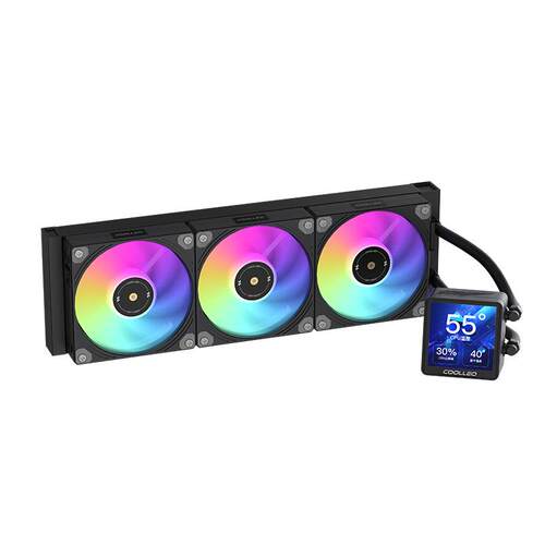 酷里奥冰神360水冷cpu散热器LCD自定义屏幕一体式拼接积木风扇