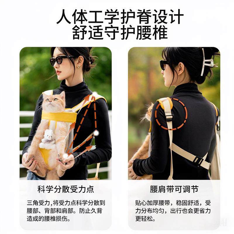 猫咪外出胸前猫包双肩便携小熊中小型犬携带背狗神器宠物外出背包