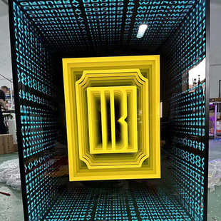 新款LED深渊镜霓虹灯造型酒吧千层镜网红深渊镜背景墙灯箱发光字