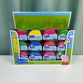 出口版儿童动画片小猪佩佩巴士小汽车造型盲盒公仔可站立玩具套装