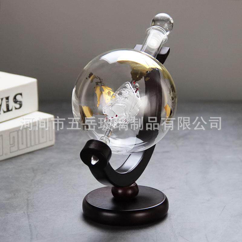 地球仪盛酒器泡酒玻酒璃瓶异醒酒器高硼硅工艺葡SDA酒瓶泡型瓶萄