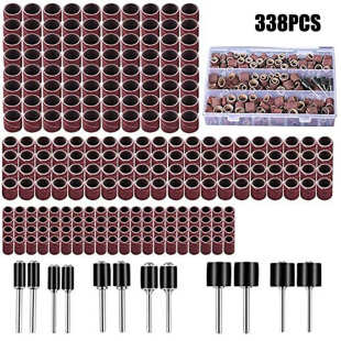 电磨吊磨机配件组合打磨砂纸圈木头金属抛光打磨头 338PC砂圈套装